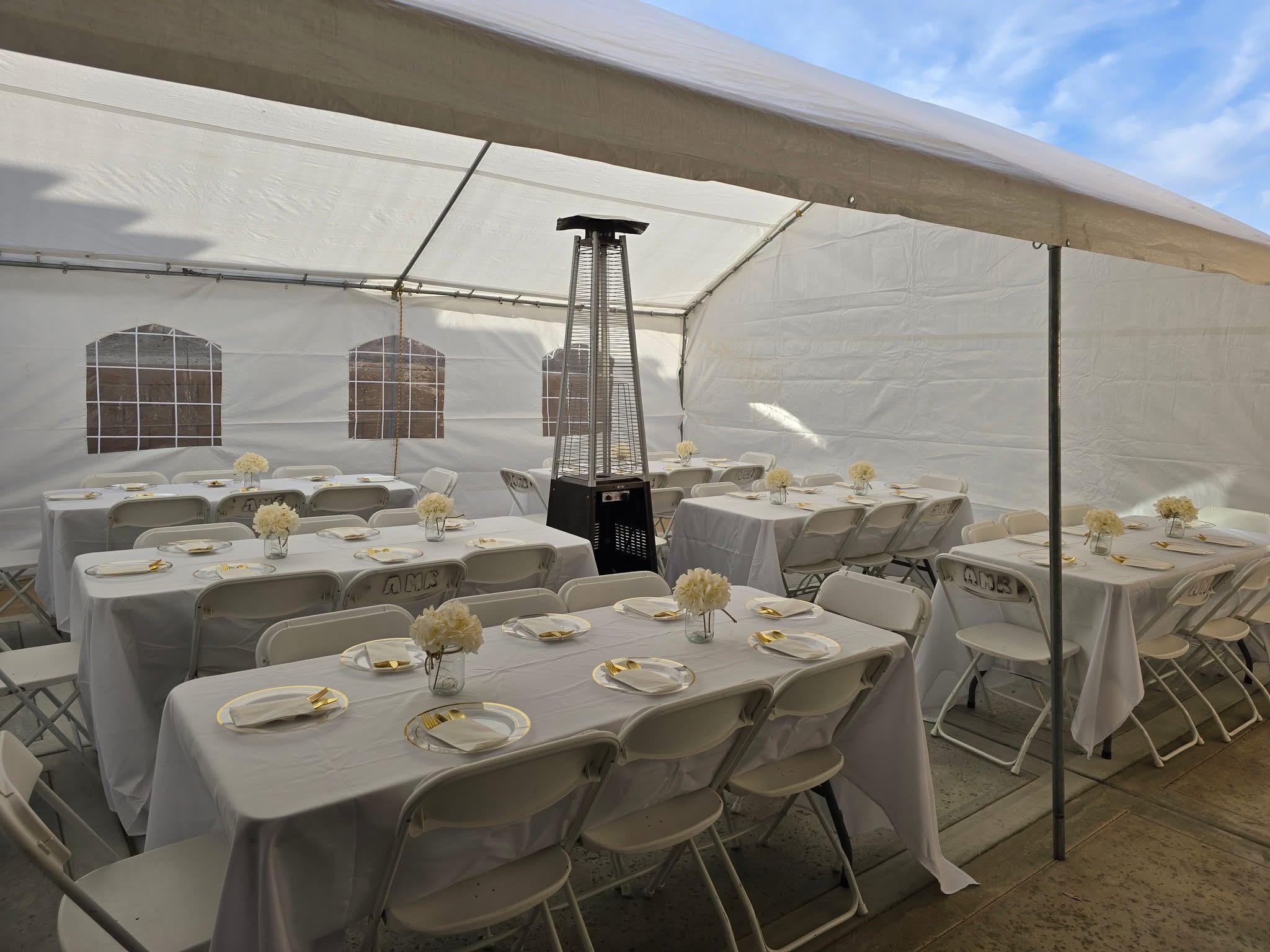 Elegant party tent setup